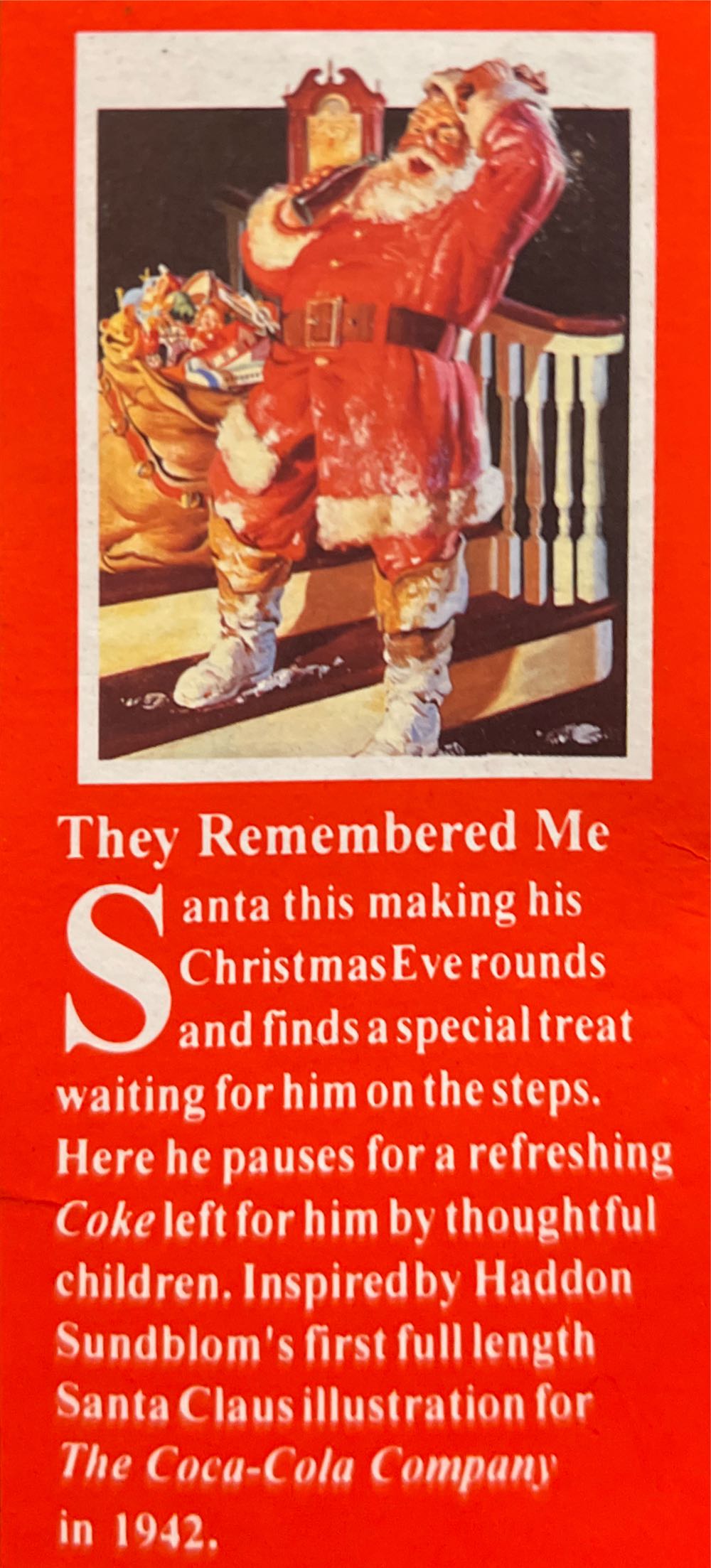 Coca Cola Santa Claus 1942 They Remembered Me - Trim-A-Tree Collection (Coca Cola Santa) ornament collectible [Barcode 715429970017] - Main Image 3