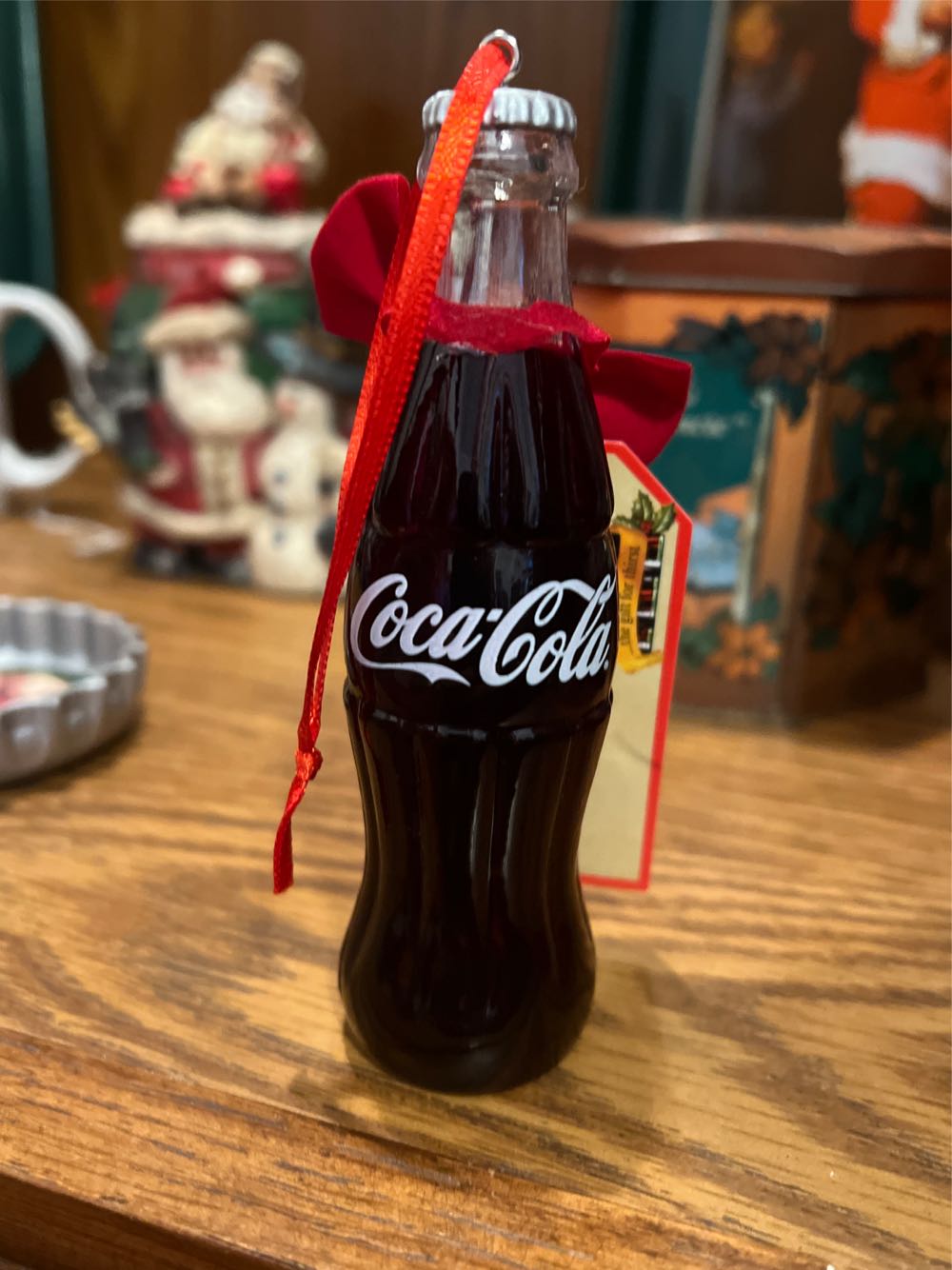 Kurt Adler Coca Cola Bottle With Santa Tag Ornament  ornament collectible - Main Image 2