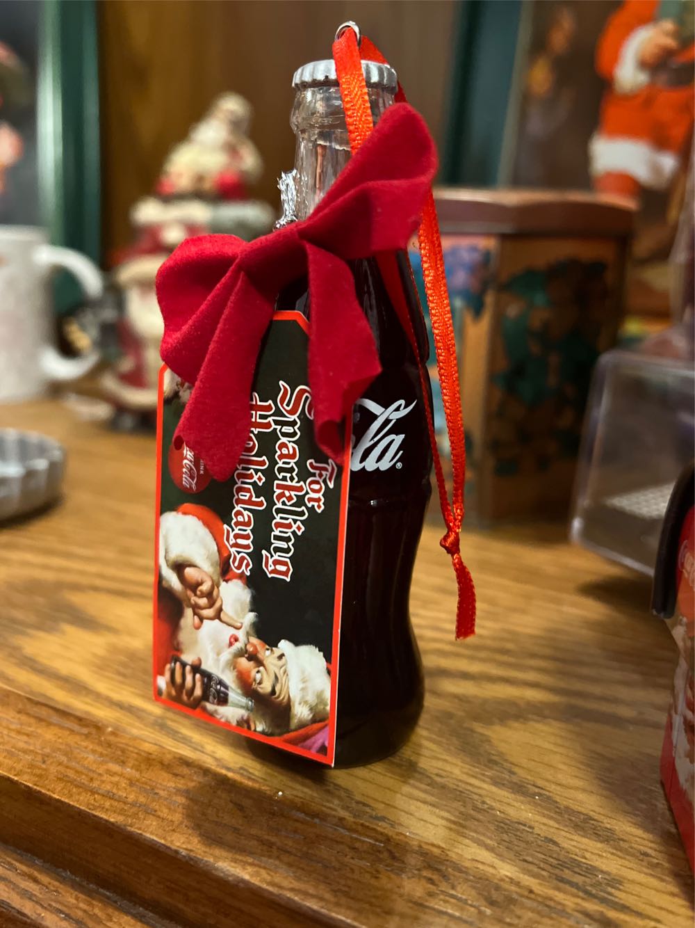 Kurt Adler Coca Cola Bottle With Santa Tag Ornament  ornament collectible - Main Image 3