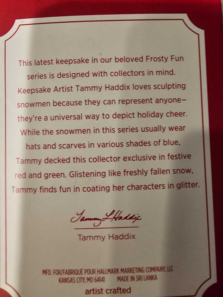 Frosty Fun Decade #9 Special Edition *repaint* Event  ornament collectible [Barcode 763795365180] - Main Image 3