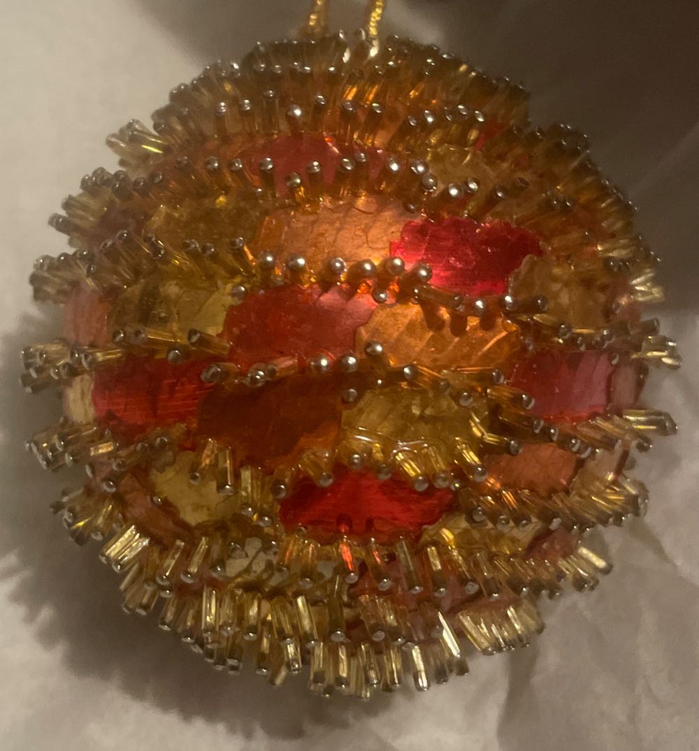 Bead & Sequin - Gold, Copper, Red - Round (Bead & Sequin) ornament collectible - Main Image 1