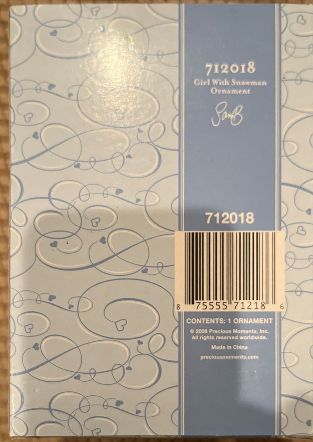 Precious Moments Pwp Blown Glass Girl With Snowman Ornament  (Blown Glass) ornament collectible [Barcode 875555712186] - Main Image 2