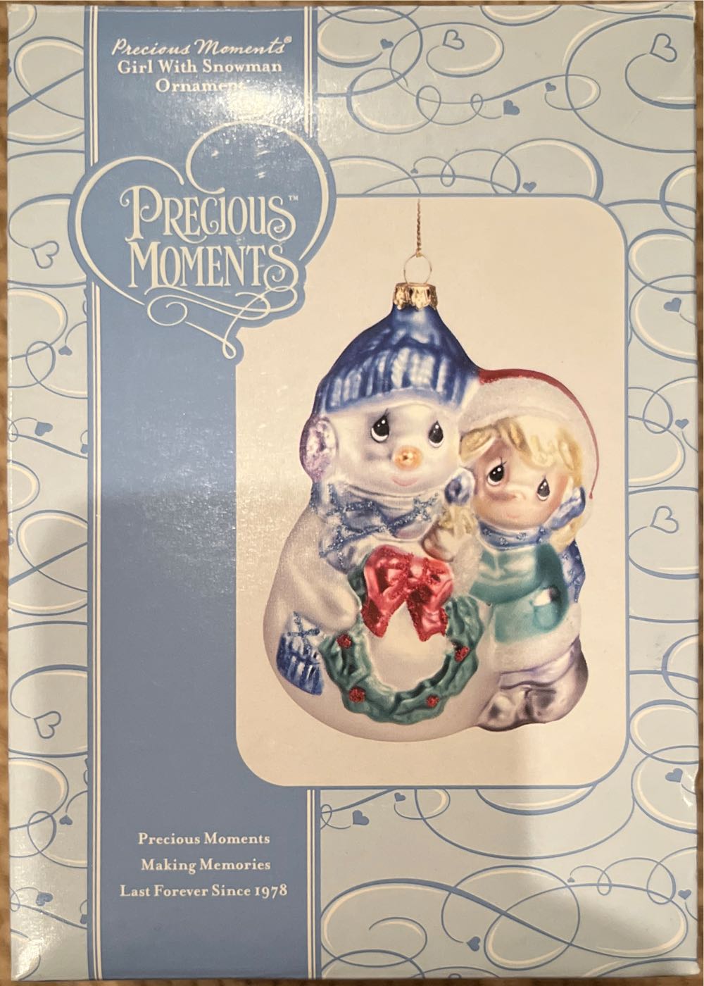 Precious Moments Pwp Blown Glass Girl With Snowman Ornament  (Blown Glass) ornament collectible [Barcode 875555712186] - Main Image 3