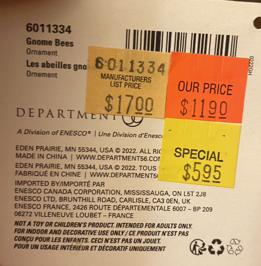 Possible Dreams Gnome Bees Knees Hanging Ornament 7.8 Inch Multicolor  ornament collectible [Barcode 028399312320] - Main Image 2