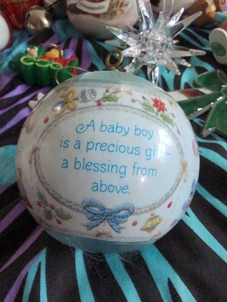 Baby’s First Christmas 1982 - Boy  ornament collectible - Main Image 2