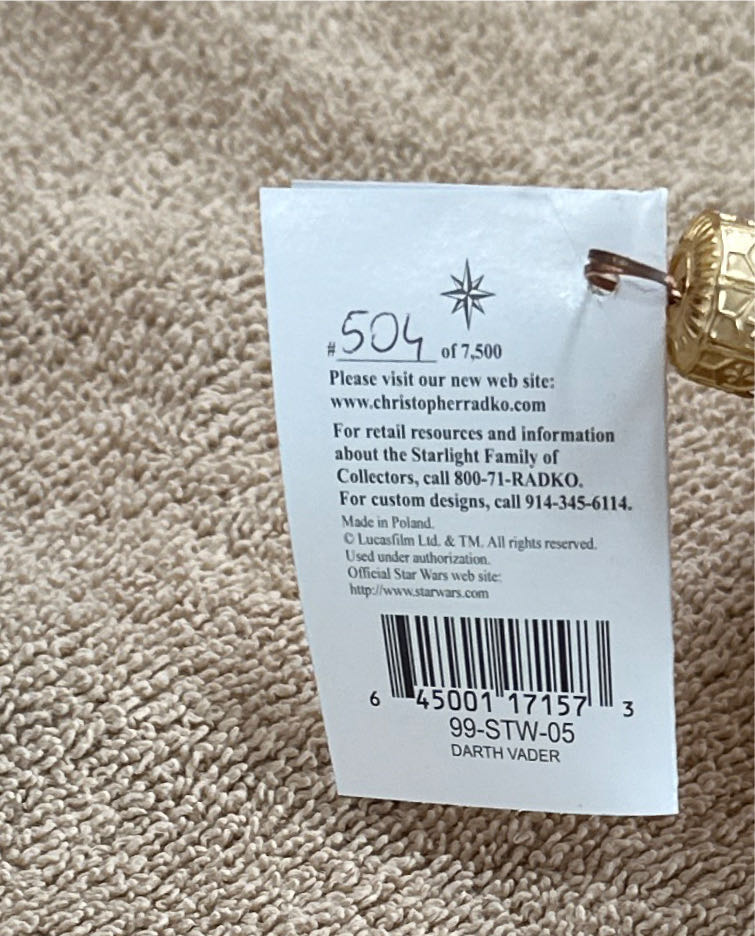 Christopher Radko Darth Vader Final Duel  ornament collectible - Main Image 2