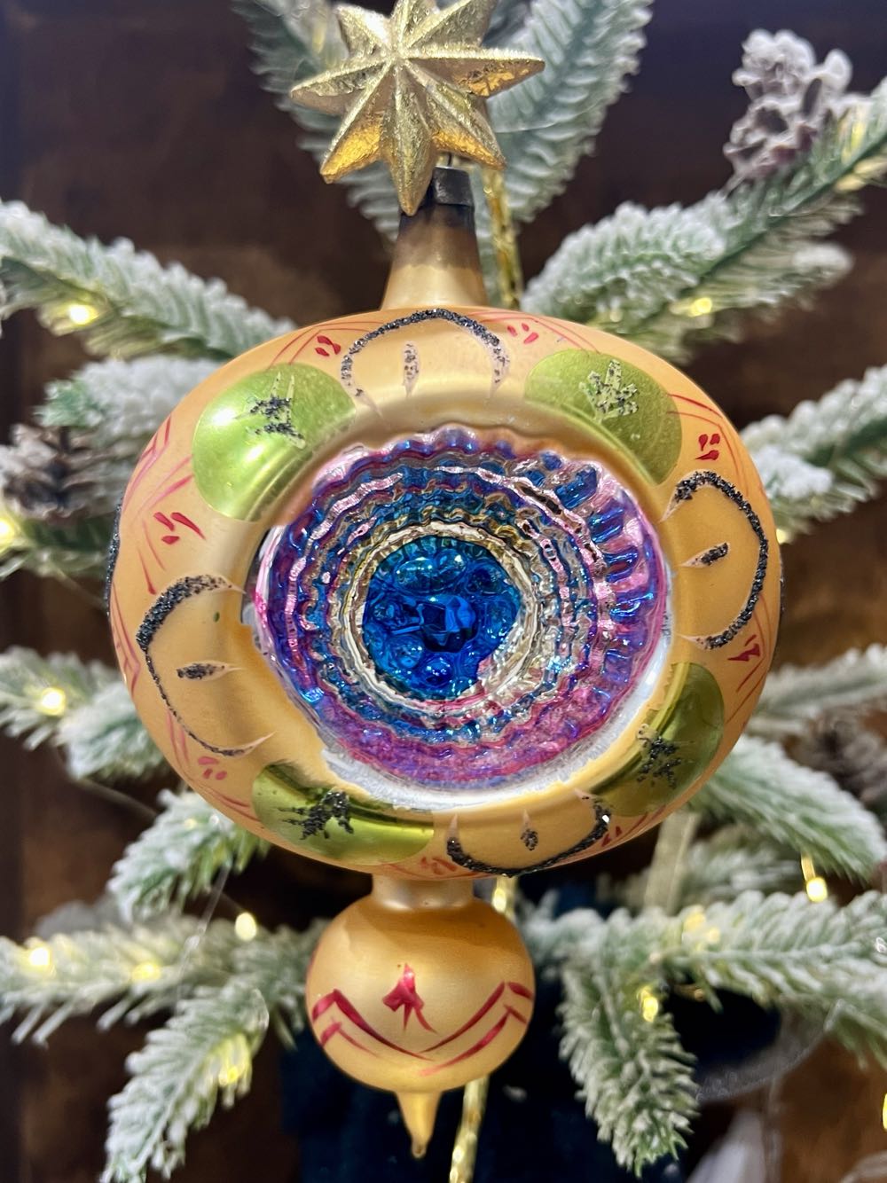 Double Indent Drop (Yellow) - Vintage  ornament collectible - Main Image 3