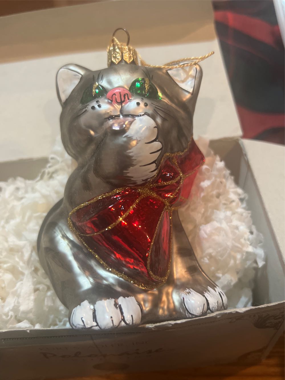 Cat w/Bow - Polonaise Collection By Komozja ornament collectible [Barcode 086131215698] - Main Image 2