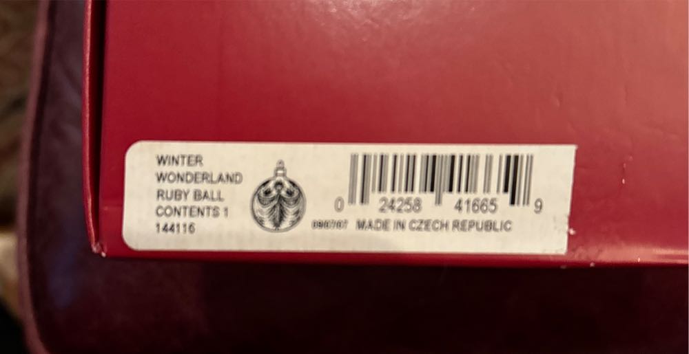 Waterford Winter Wonderland Ruby Ball  ornament collectible [Barcode 024258416659] - Main Image 1