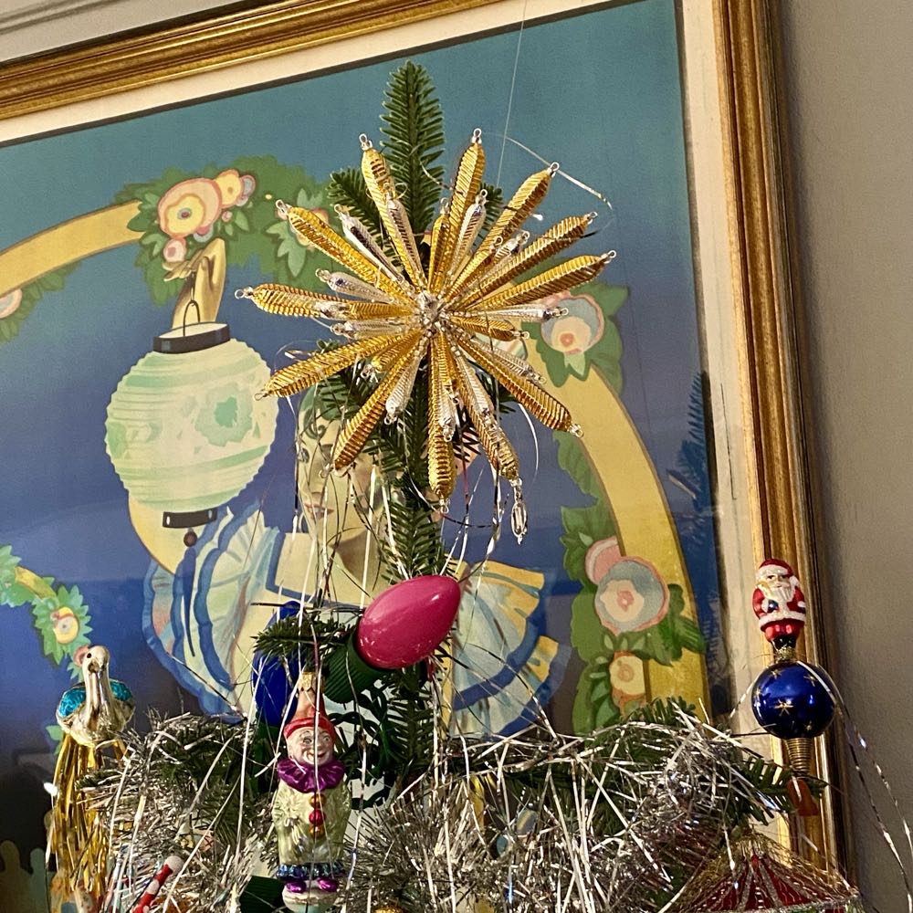 Gold With Gold Swirl Glitter Ball Ornament