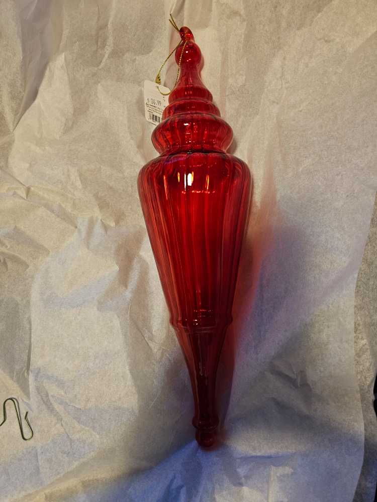 Red Glass Finial  ornament collectible - Main Image 2