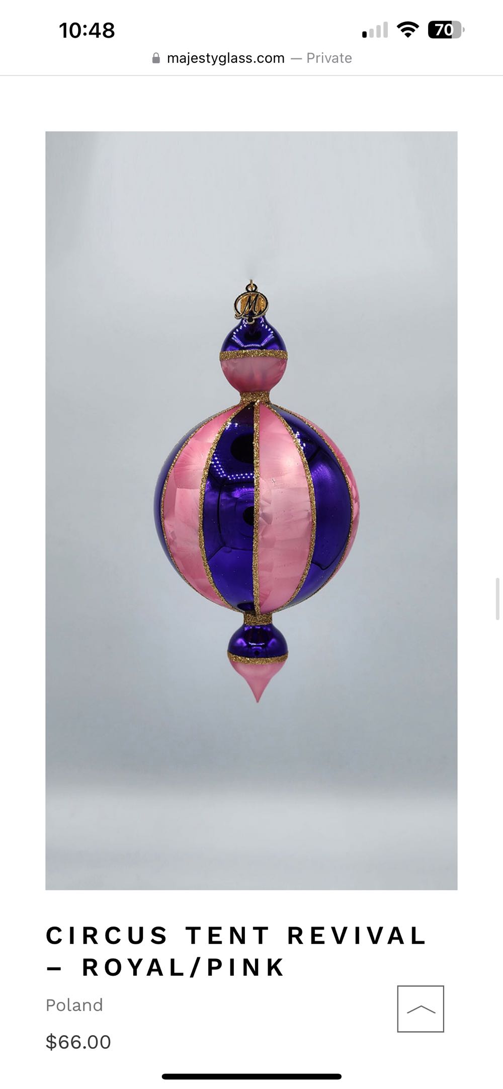 CIRCUS TENT REVIVAL – ROYAL/PINK ornament collectible - Main Image 1
