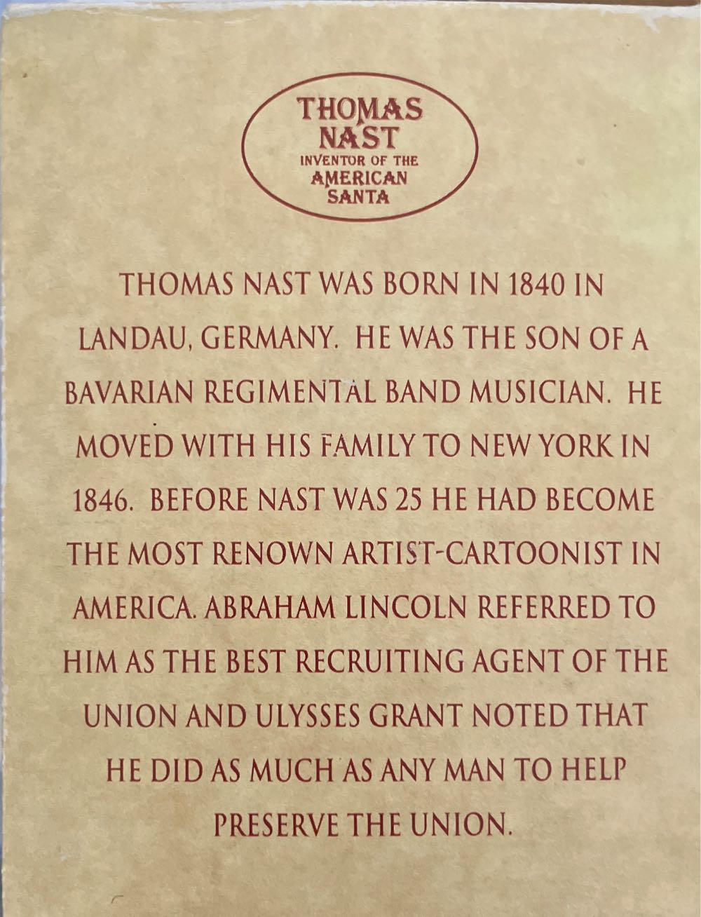 Inventor Of The American Santa  ornament collectible [Barcode 011739013995] - Main Image 4