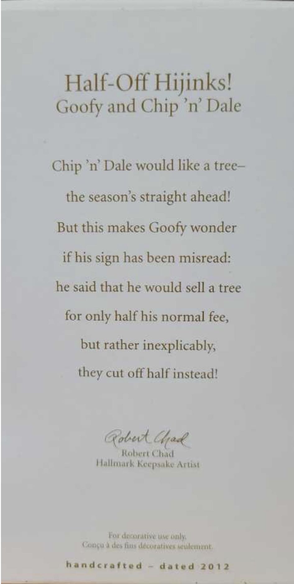 Half Off Hijinks - Disney (Goofy And Chip ‘n’ Dale) ornament collectible - Main Image 3