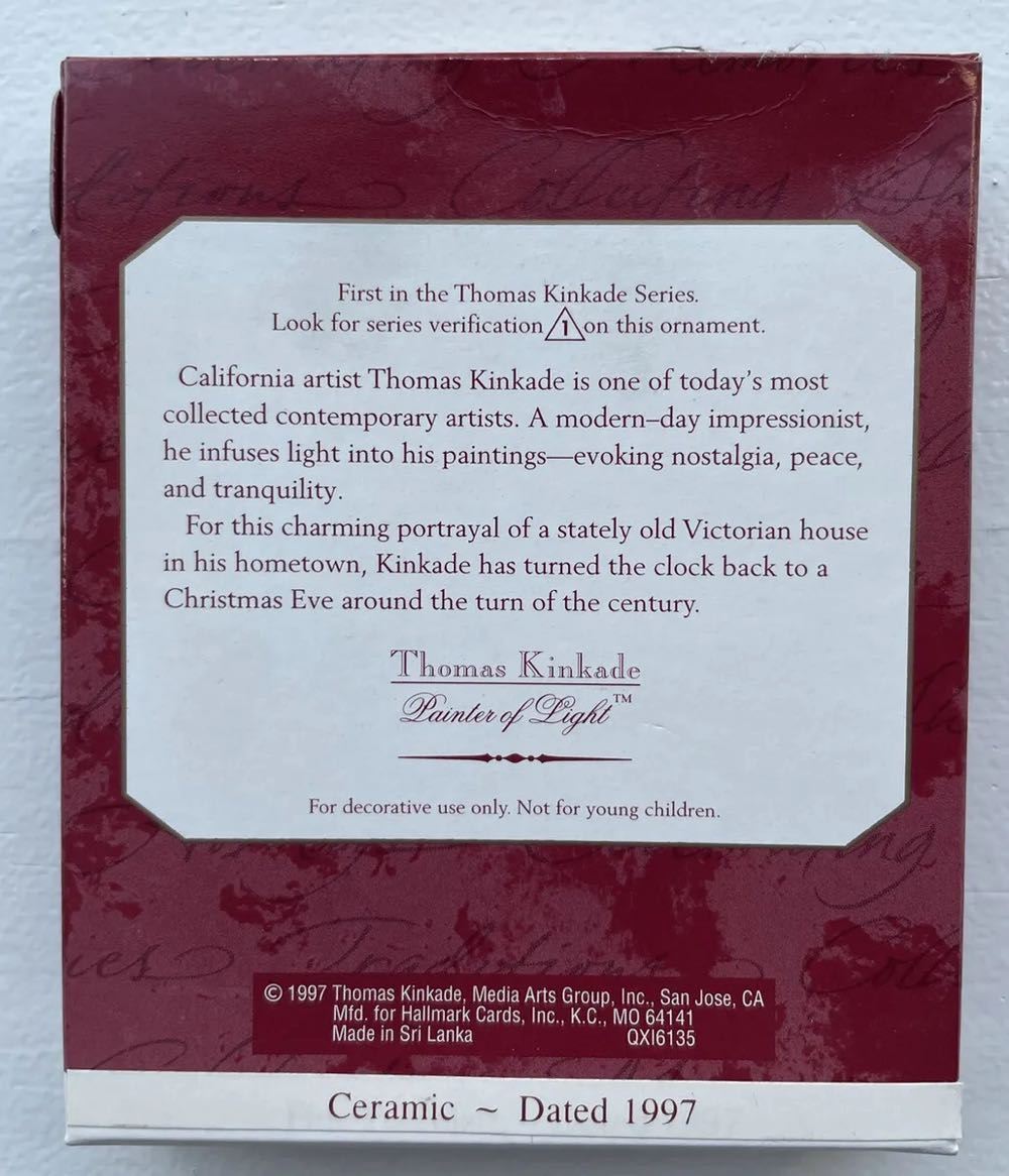 Victoria Christmas - Thomas Kinkade - 1st In Series ornament collectible - Main Image 2