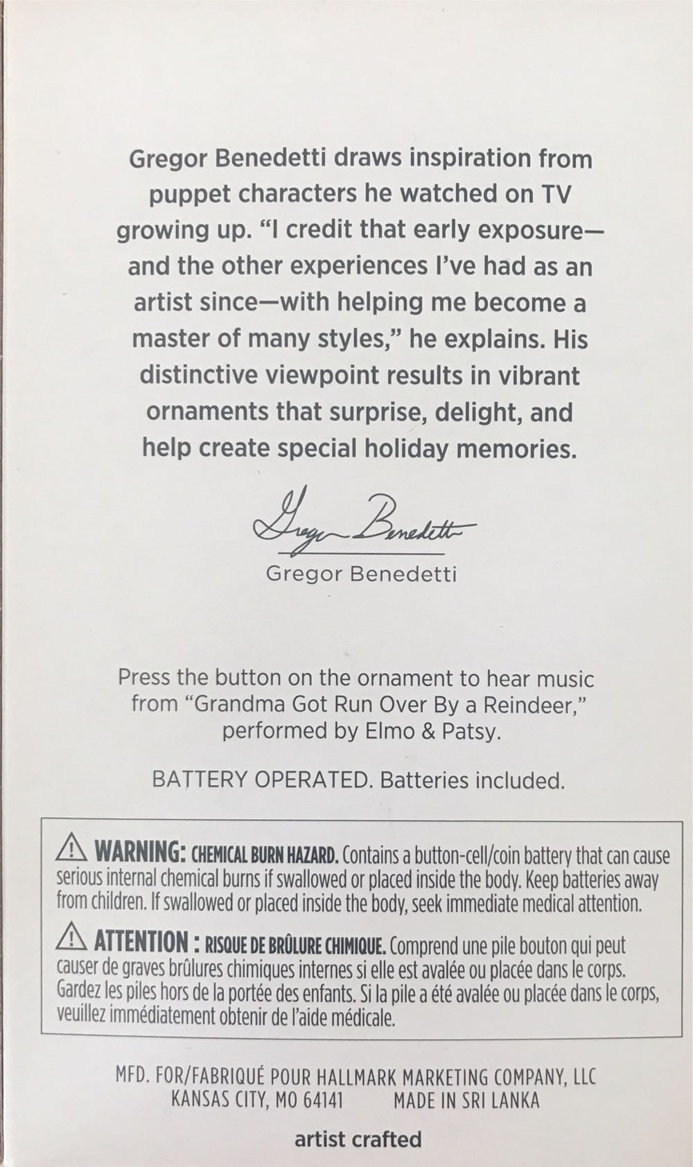 Grandma Got Run Over By A Reindeer  ornament collectible [Barcode 763795810871] - Main Image 2