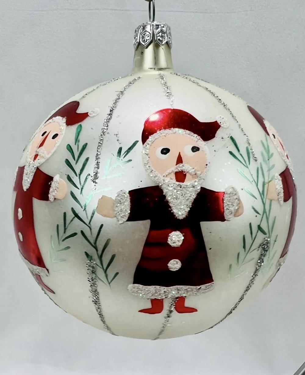 Dancing Santas - Round Bauble  ornament collectible - Main Image 2