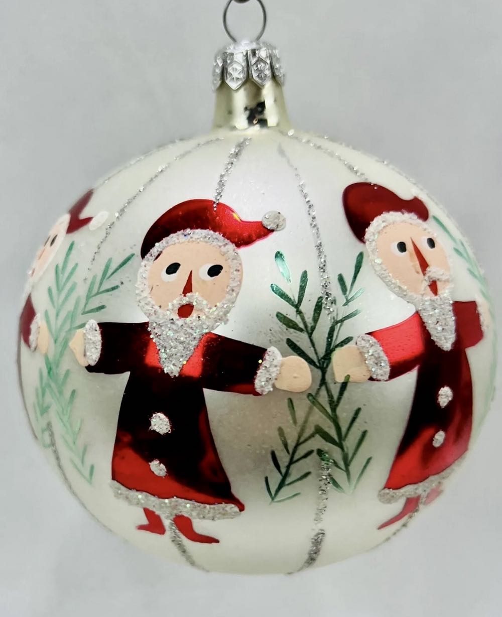 Dancing Santas - Round Bauble  ornament collectible - Main Image 3