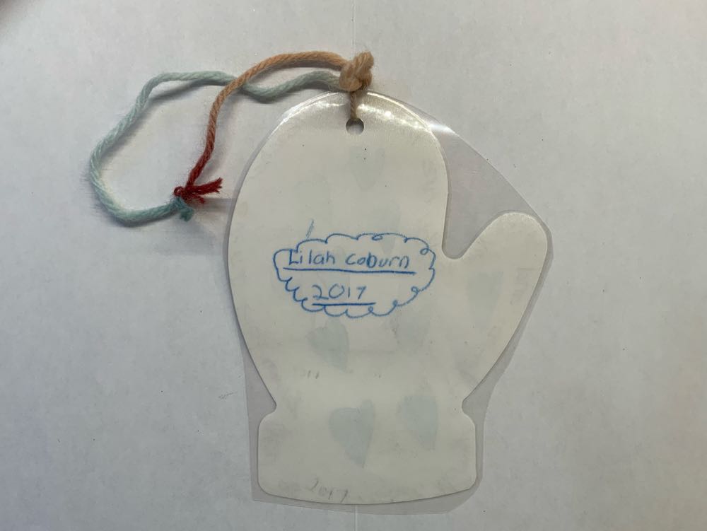 Handmade White Mitten Ornament - Student Gifts ornament collectible - Main Image 2