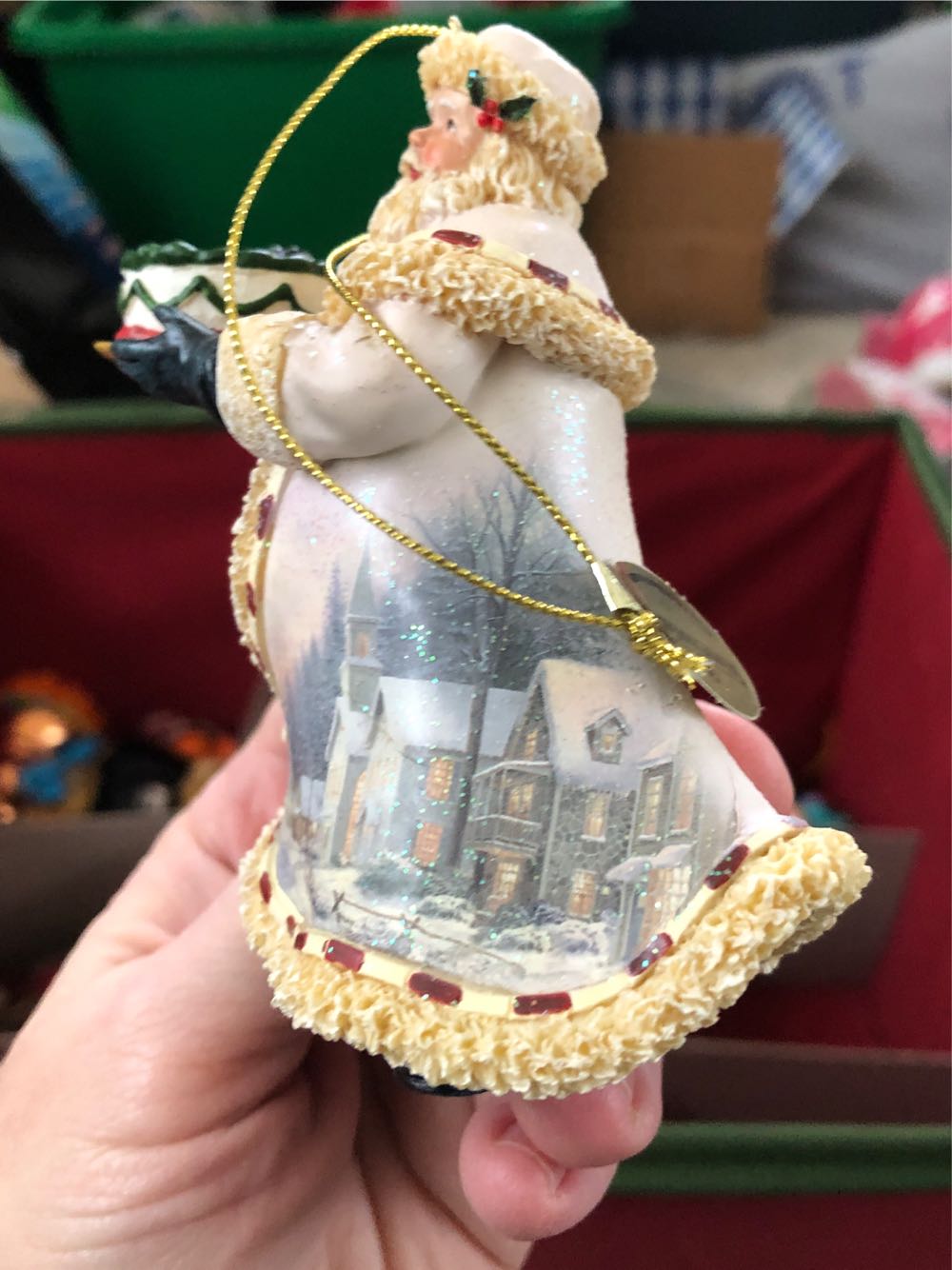Sharing The Warmth Of The Holiday - Thomas Kinkade Old World Santas ornament collectible - Main Image 2