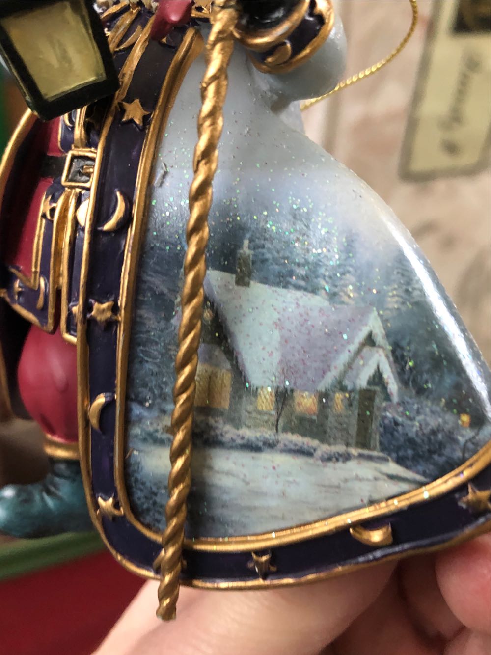 Winter At Cedar Nook Cottage - Thomas Kinkade Old World Santas ornament collectible - Main Image 2