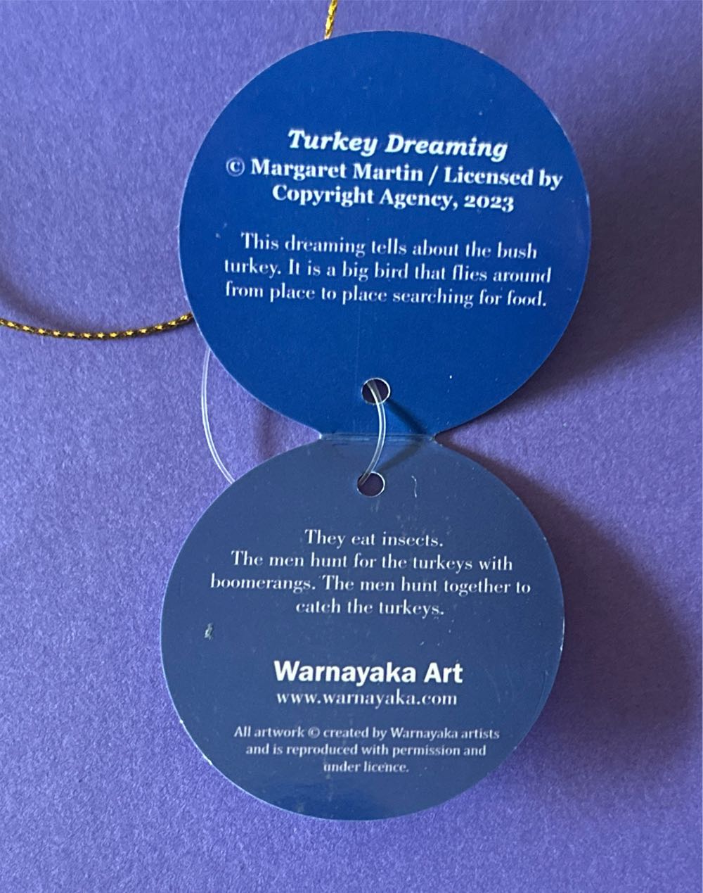 Warnayaka Art - Turkey Dreaming - Warnayaka (Indigenous) ornament collectible [Barcode 9360116000143] - Main Image 4