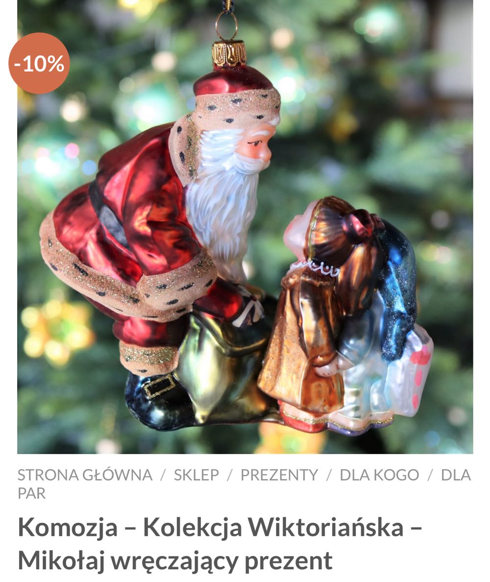 Mikolaj Wreczajacy Prezent - Kolekcja Wiktoriańska ornament collectible - Main Image 2
