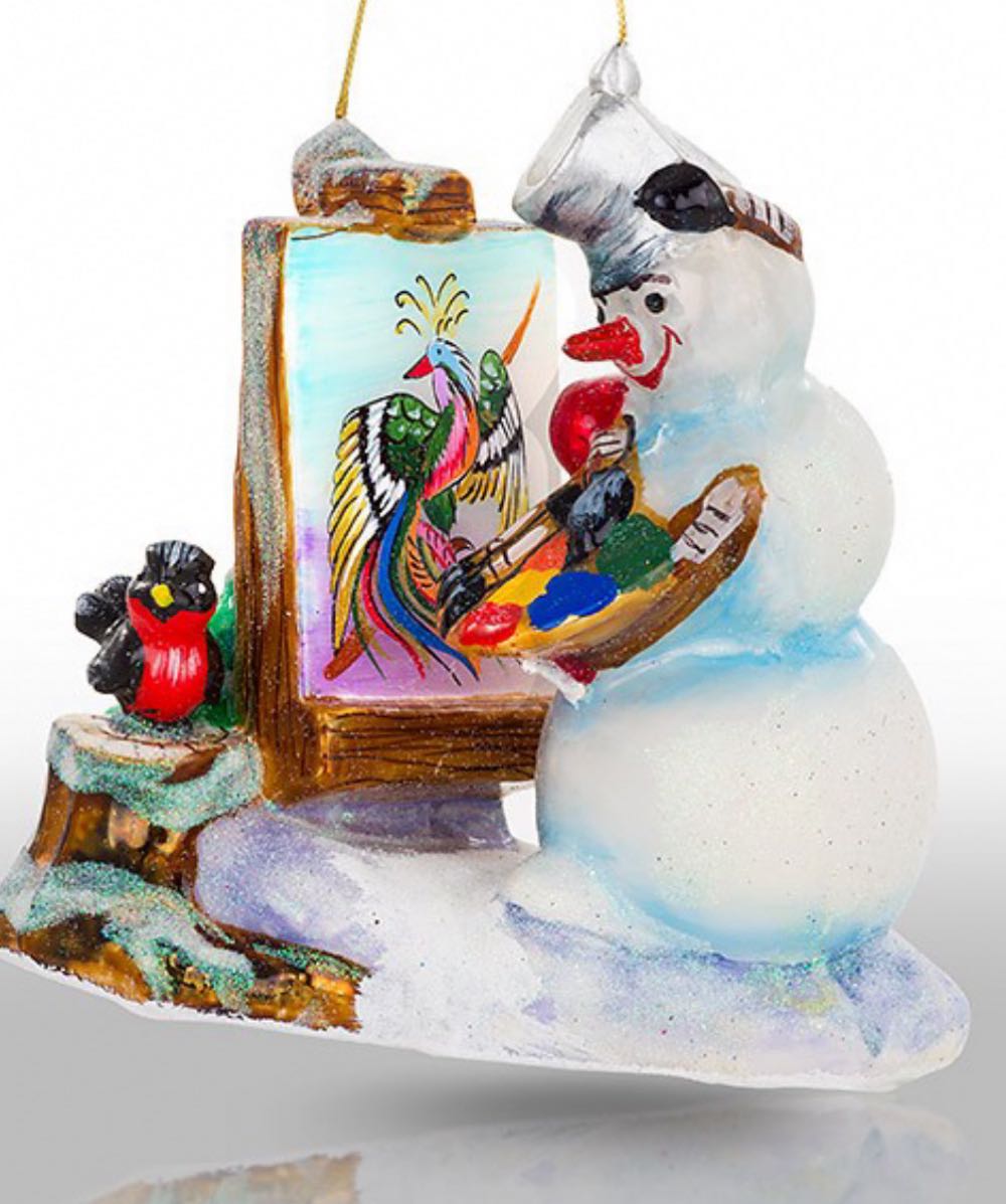 SNOWMAN WITH A PAINTING/ Bałwan ze sztalugą - Nostalgia Collection ornament collectible - Main Image 2