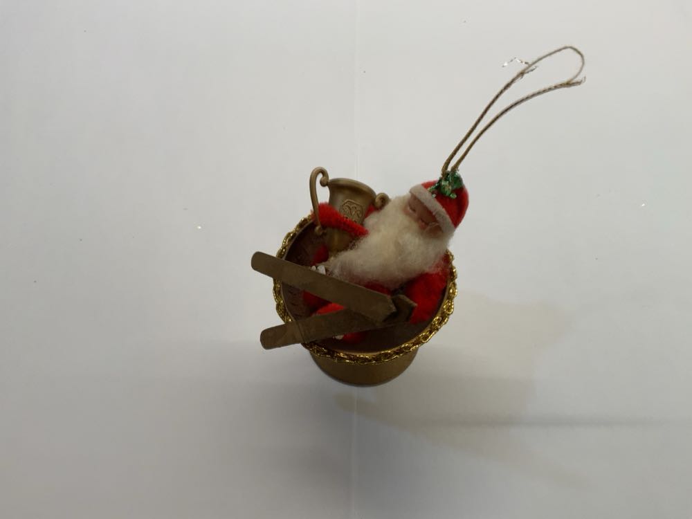 Skiing Santa In Champagne Glass Ornament - Grandma Rocky ornament collectible - Main Image 2