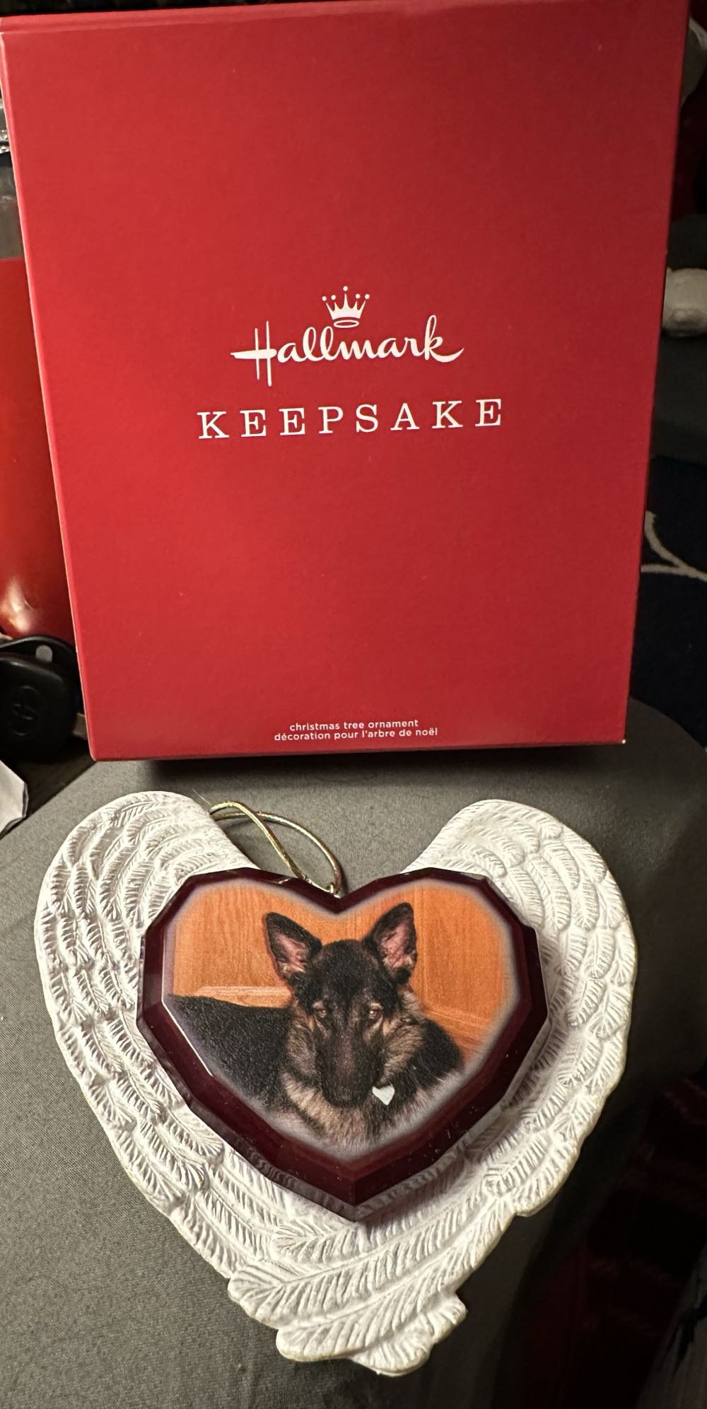 Forever Loved Memorial Heart and Angel Wings  (Missing Someone In Heaven) ornament collectible - Main Image 2