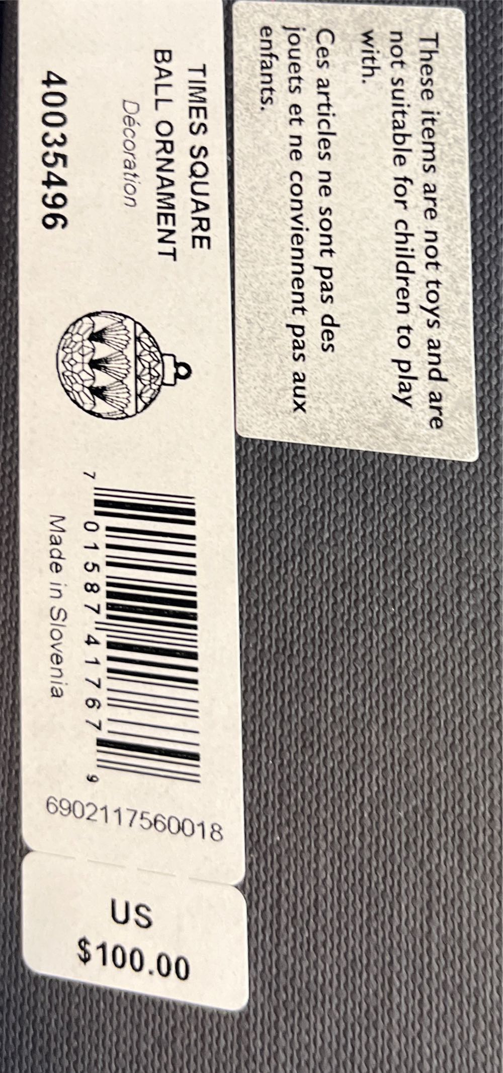 Waterford Times Square Ball Ornament - Times Square ornament collectible [Barcode 701587417679] - Main Image 2