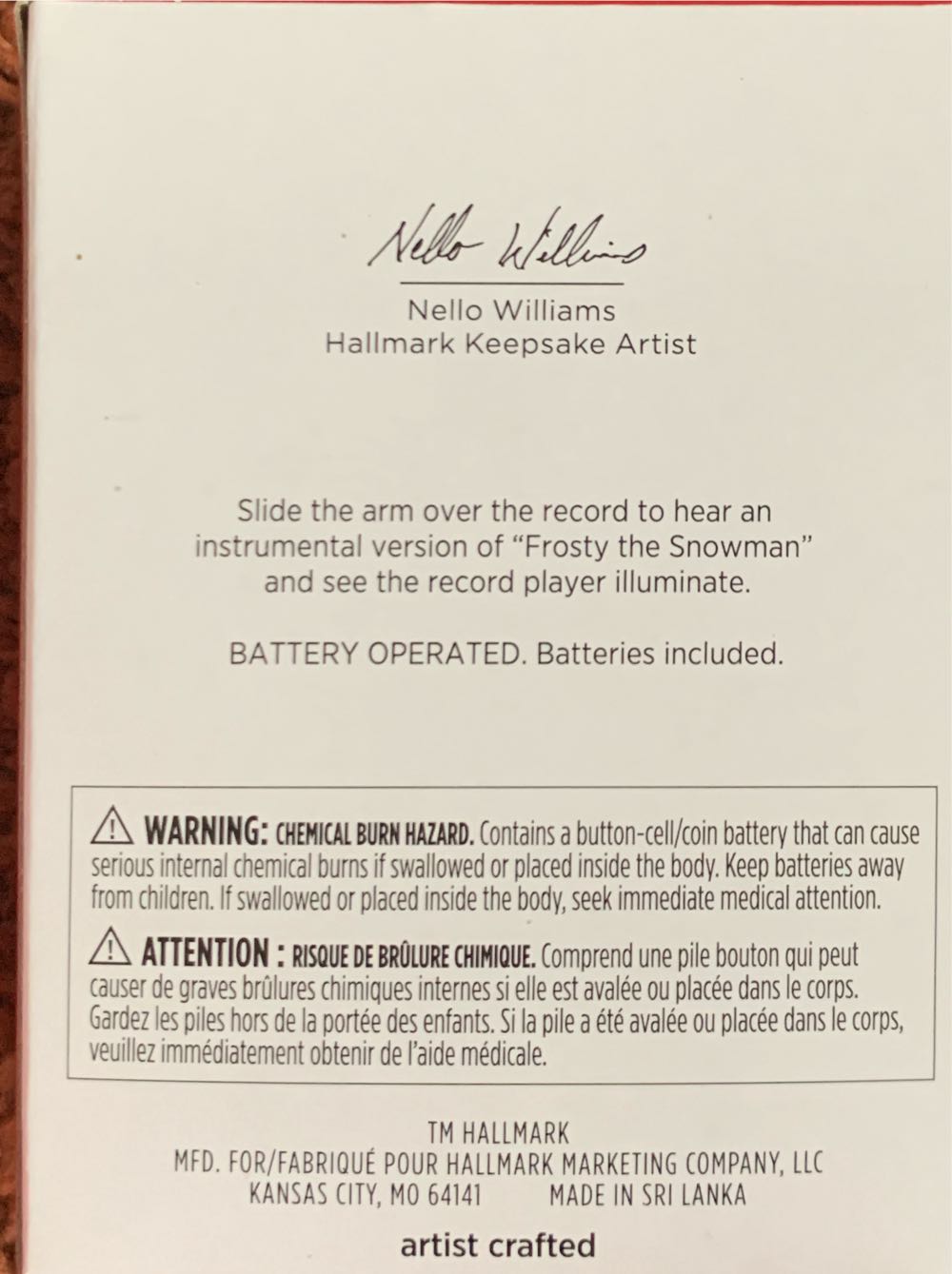 Frosty The Snowman  (Rudolph The Red-Nosed Reindeer) ornament collectible [Barcode 763795821396] - Main Image 2