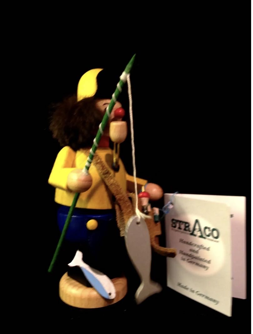 Fisherman Man Incense Burner/ Smoker - Smoker (German Smoker) ornament collectible - Main Image 2