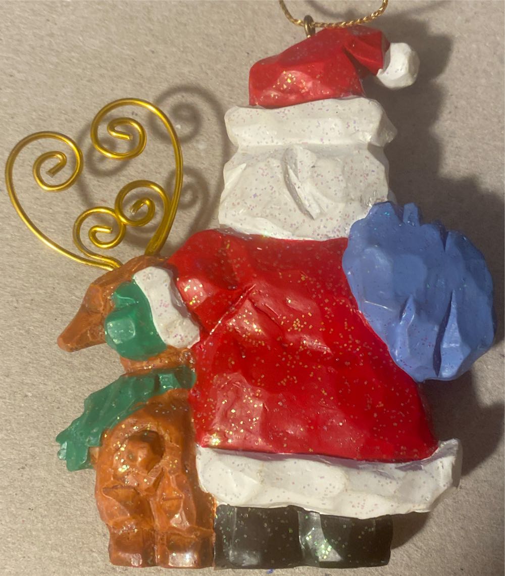 Avon Gift Collection Folkart Sparkle Ornament Santa - Santa (Santa & Reindeer) ornament collectible - Main Image 2
