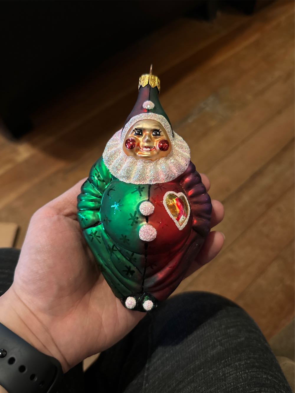 Precious Moments 221012 Loaded Up With Christmas Cheer Annual Santa Bisque Porcelain Ornament