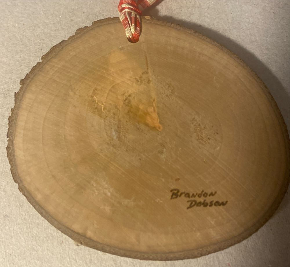 Handdrawn Snoopy As Snowman On Wood Slice Ornament - Snoopy And Woodstock (Peanuts) ornament collectible - Main Image 2