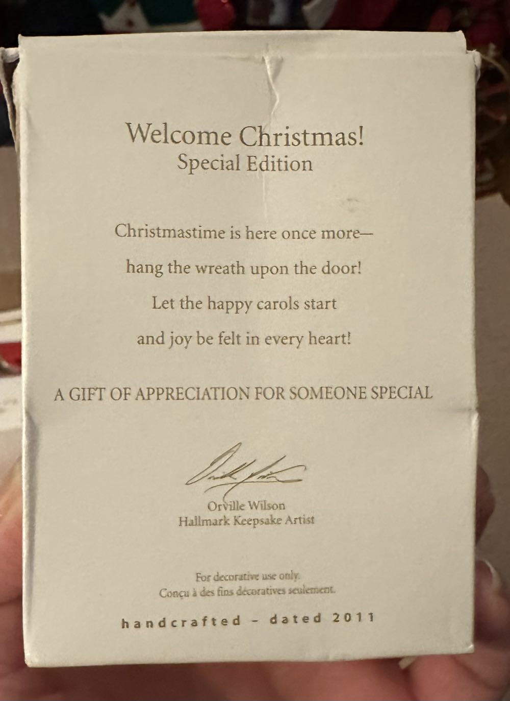 Hallmark Keepsake Ornament Welcome Christmas! Special Edition Repaint  ornament collectible - Main Image 2