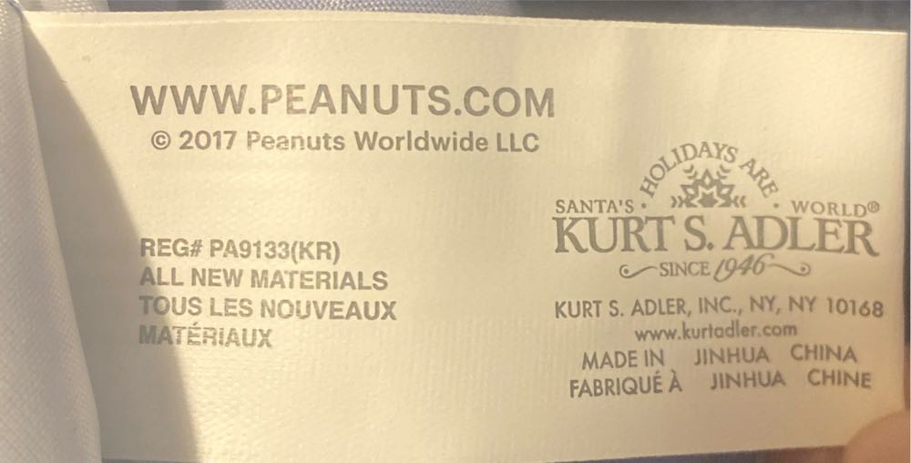 Kurt Adler Peanuts Satin Stocking - Snoopy And Woodstock (Peanuts) ornament collectible - Main Image 3