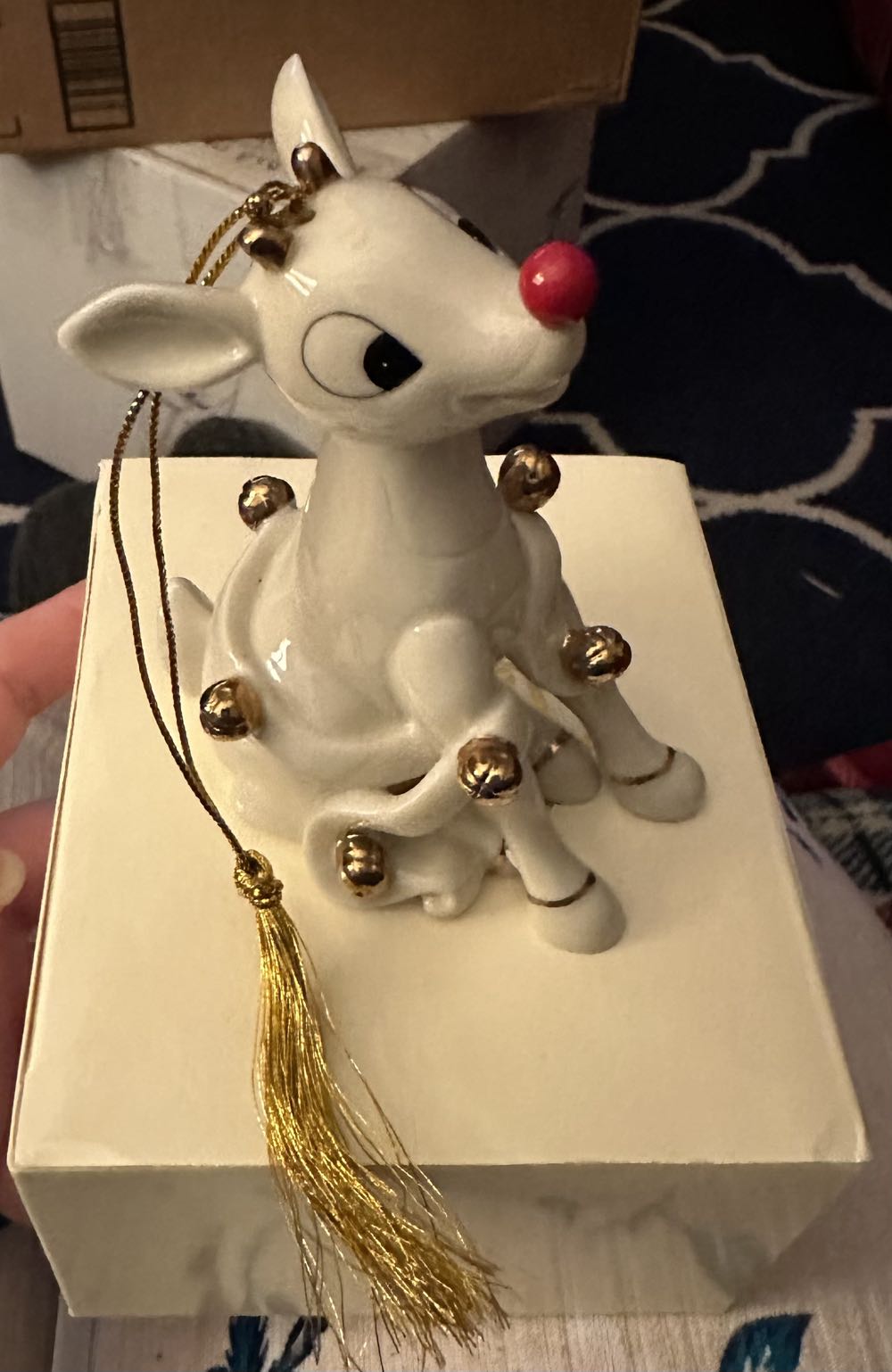 Lenox ”rudolph Rings In The Holiday” Christmas Ornament  ornament collectible [Barcode 091709804310] - Main Image 1