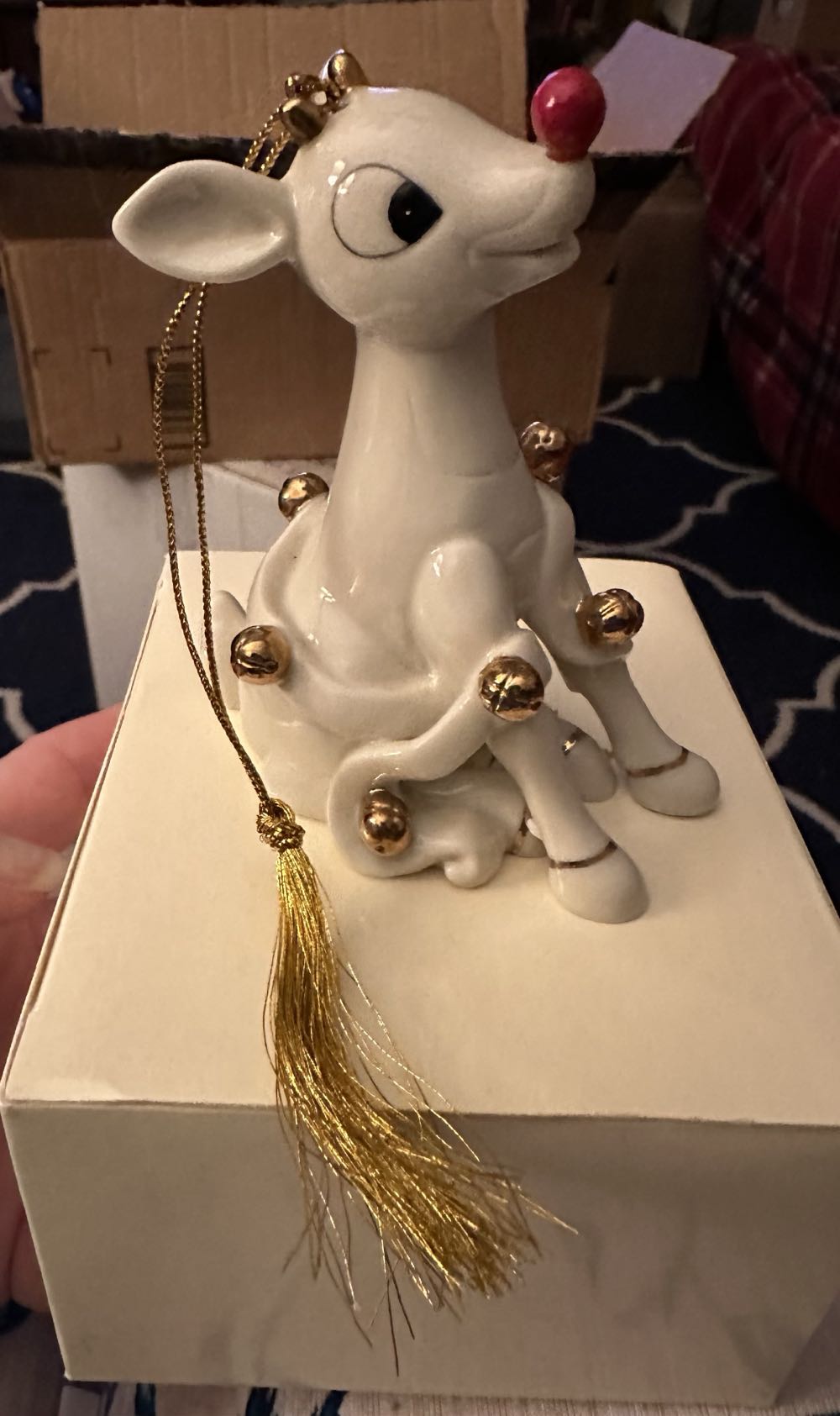 Lenox ”rudolph Rings In The Holiday” Christmas Ornament  ornament collectible [Barcode 091709804310] - Main Image 2