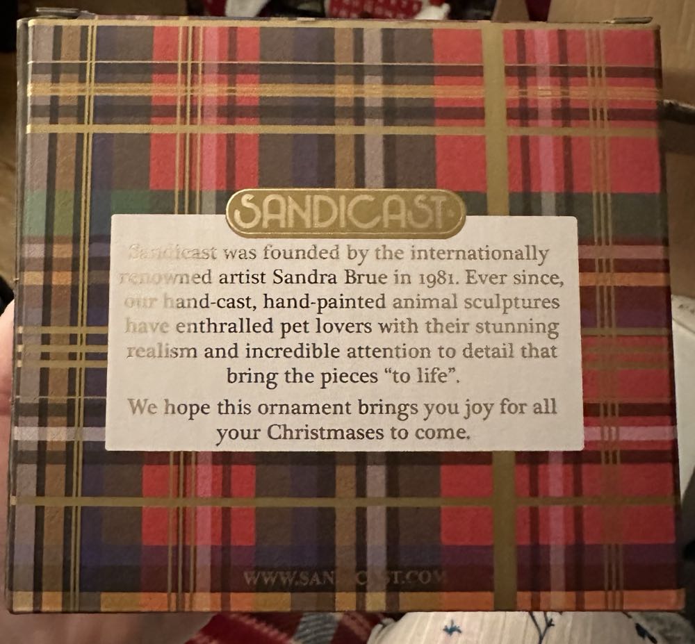 Sandicast Christmas Ornament Black  ornament collectible [Barcode 746314015612] - Main Image 3