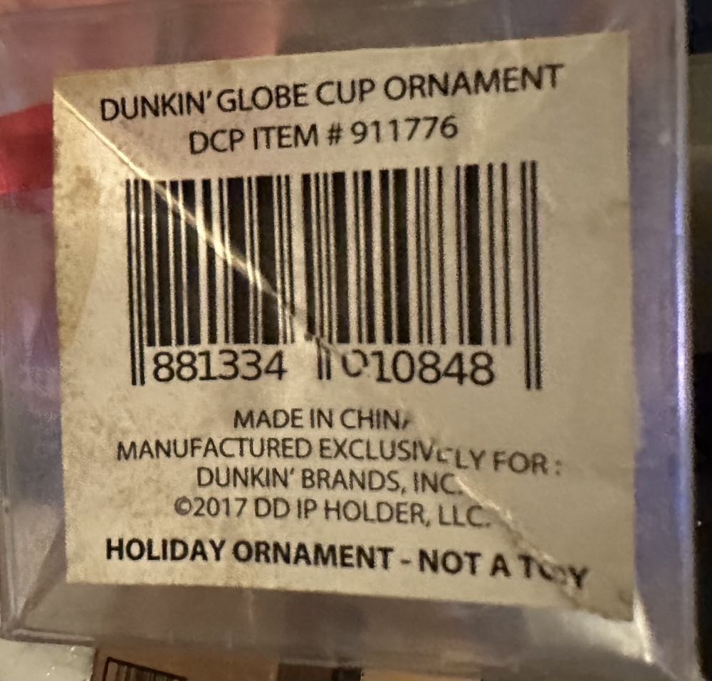 Dunkin Donuts Christmas Cup Ornament  ornament collectible [Barcode 881334010848] - Main Image 2