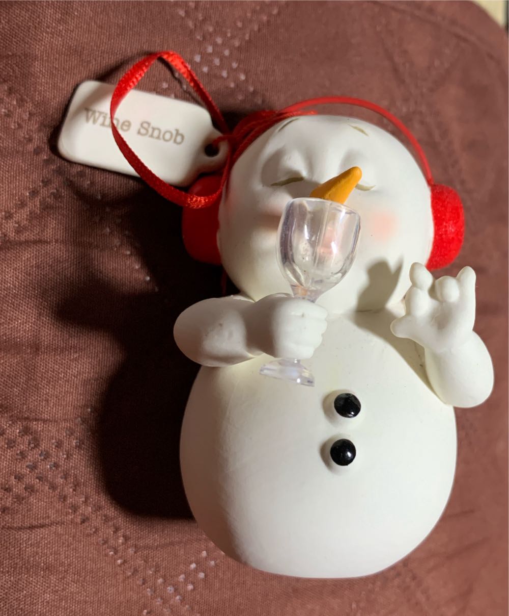 Wine Snob - Snowpinions (Snowmen) ornament collectible - Main Image 2