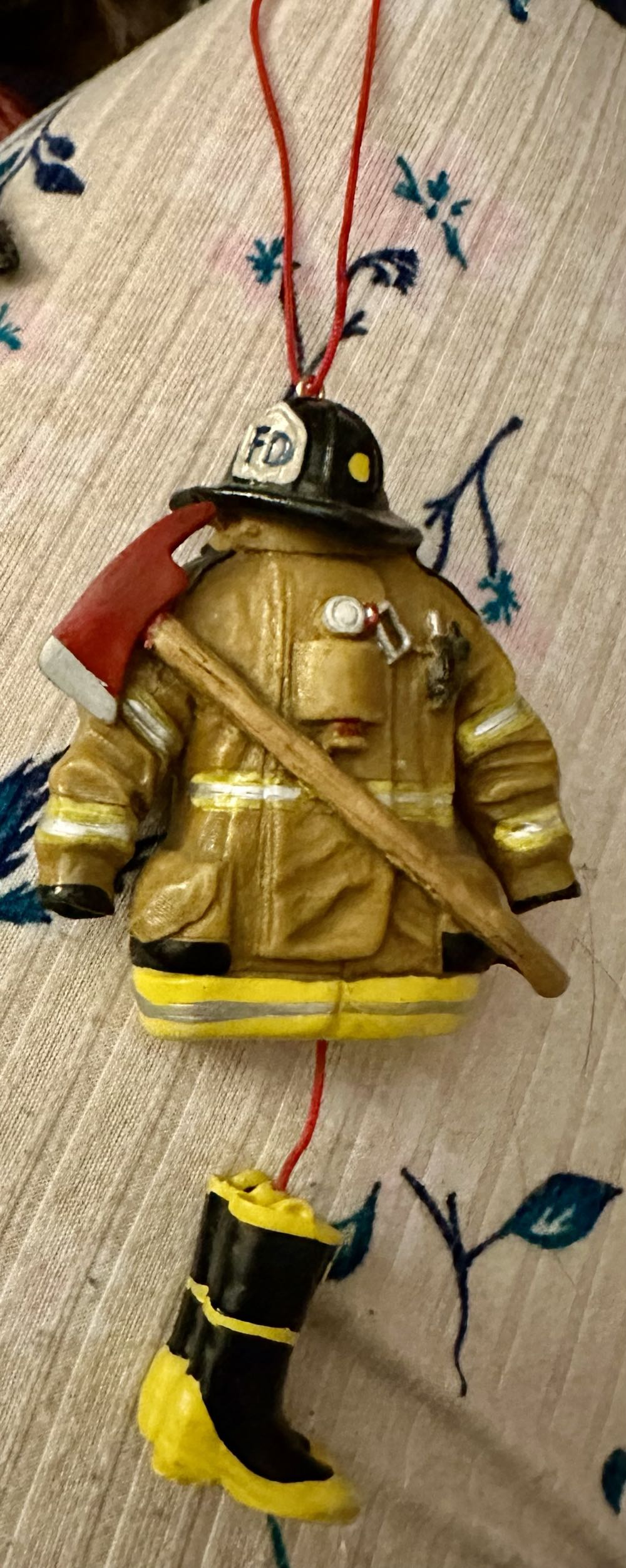 Dangling Boots Firefighter Uniform Ornament, 4 1/2”, # KAJ1038  ornament collectible - Main Image 4