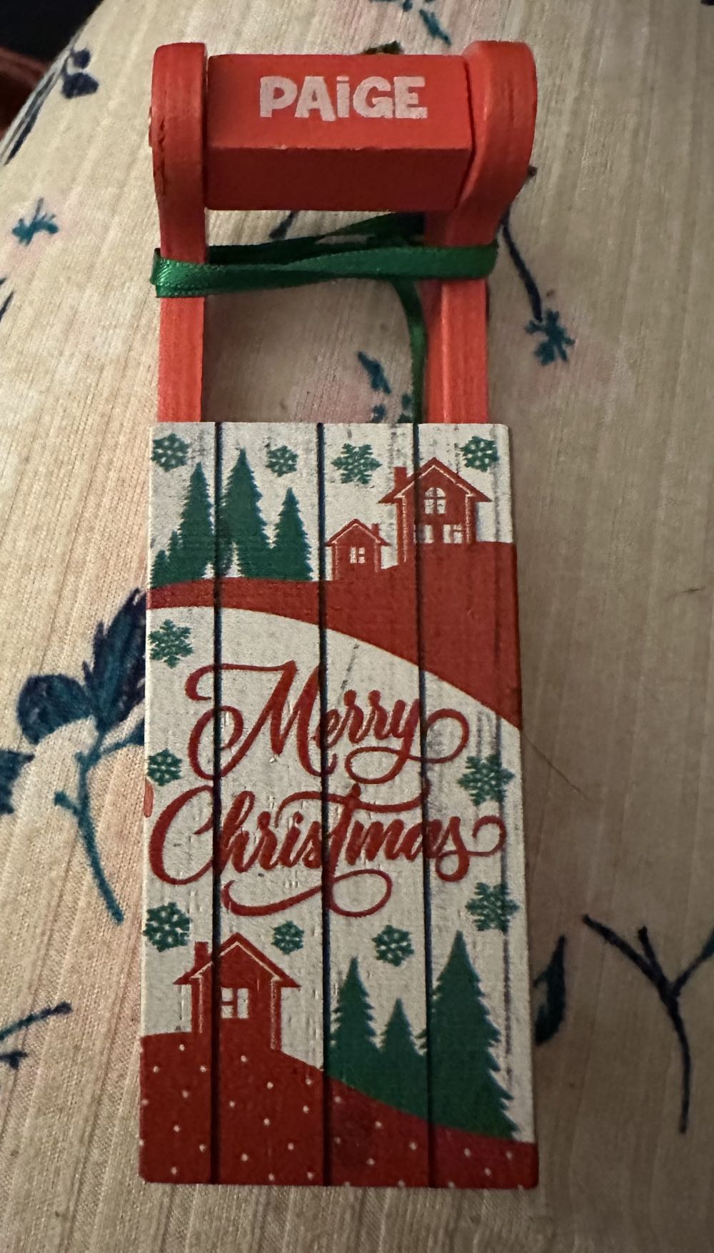 Personalized Paige Winter Sled Ornament  ornament collectible - Main Image 2