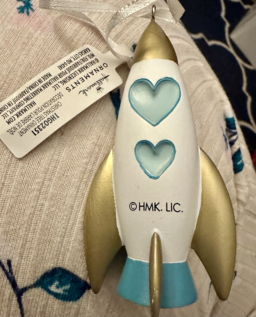 Hallmark Ornament Love Y Ou To The Moon Rocket  ornament collectible [Barcode 763795670413] - Main Image 3