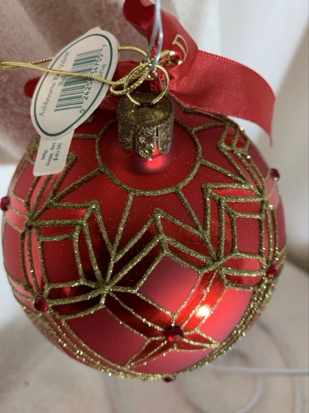 Ashbourne, Red Velvet Ball - Holiday Heirlooms (Christmas Tree Ornament) ornament collectible - Main Image 3