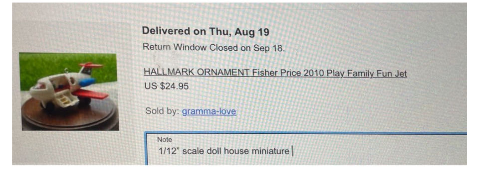 Fisher Price Play Family Jet  ornament collectible - Main Image 3