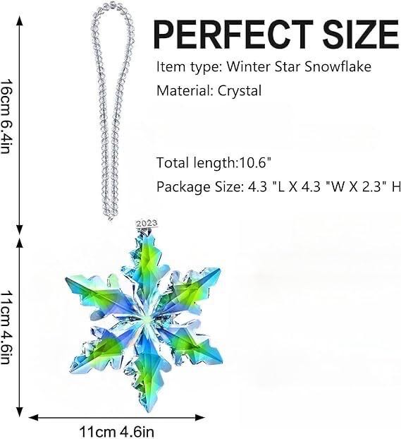Crystal 2023 Annual Edition Large Christmas Snowflake Colorful - Annual Christmas Ornament (Christmas) ornament collectible - Main Image 2