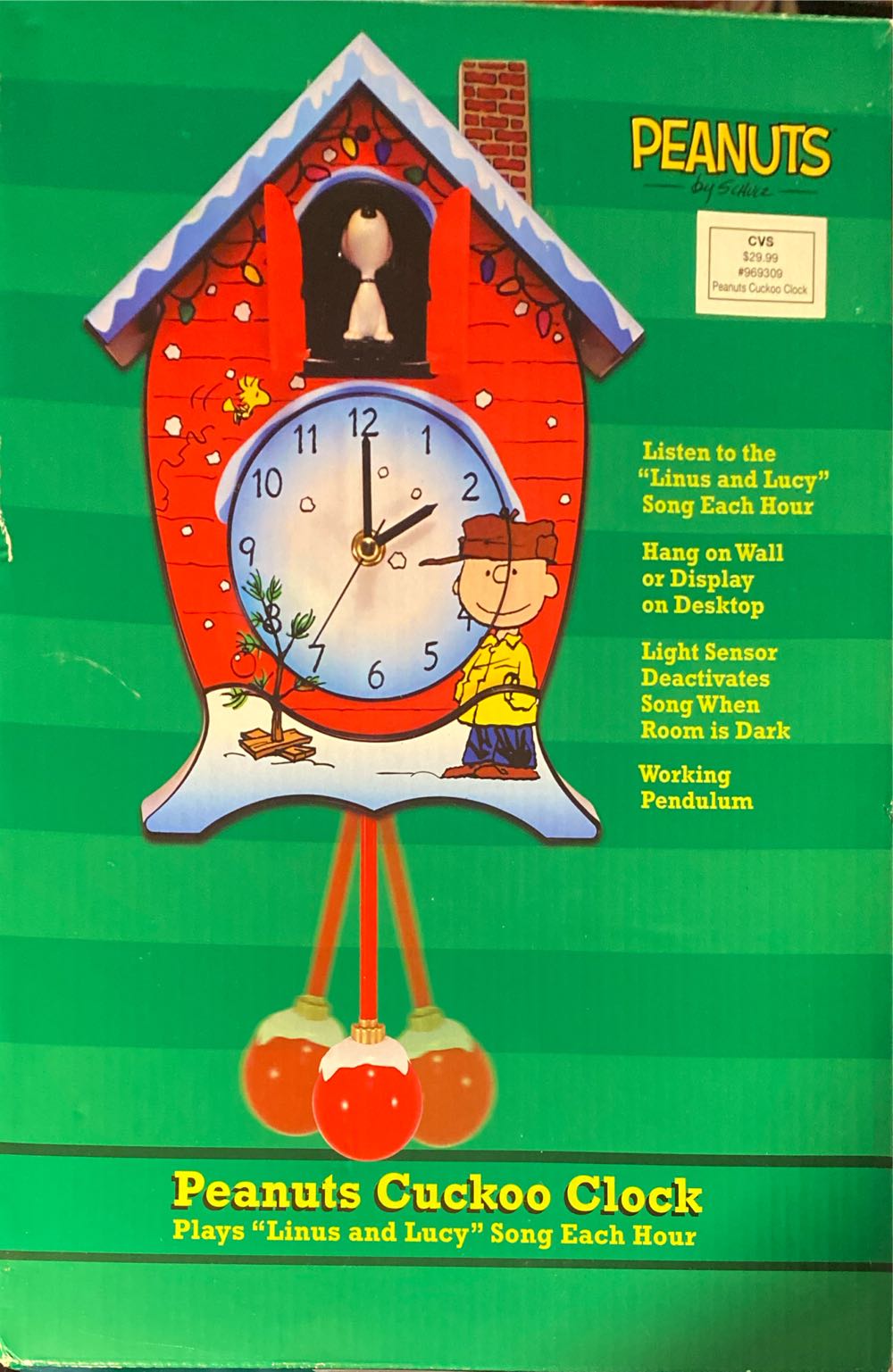 Mark Feldstein Peanuts Christmas Linus And Lucy Song Cuckoo Clock Multicolor - Peanuts Gang (Peanuts) ornament collectible [Barcode 789683027640] - Main Image 2